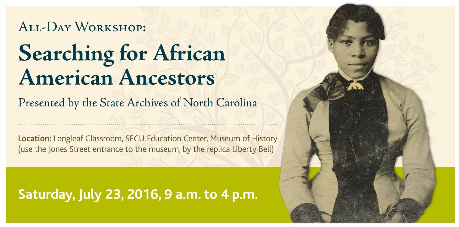 NC State Archives African-American Ancestors Workshop