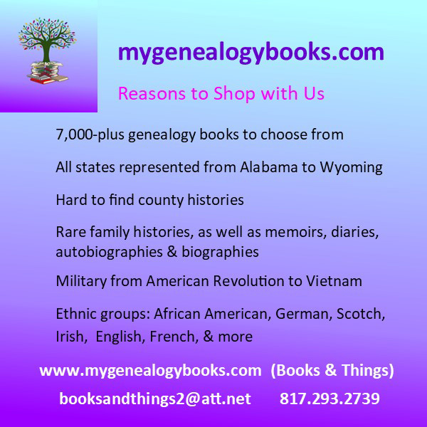 My Genealogy Books from Books and Things