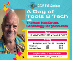 GFO Fall Seminar with Thomas MacEntee